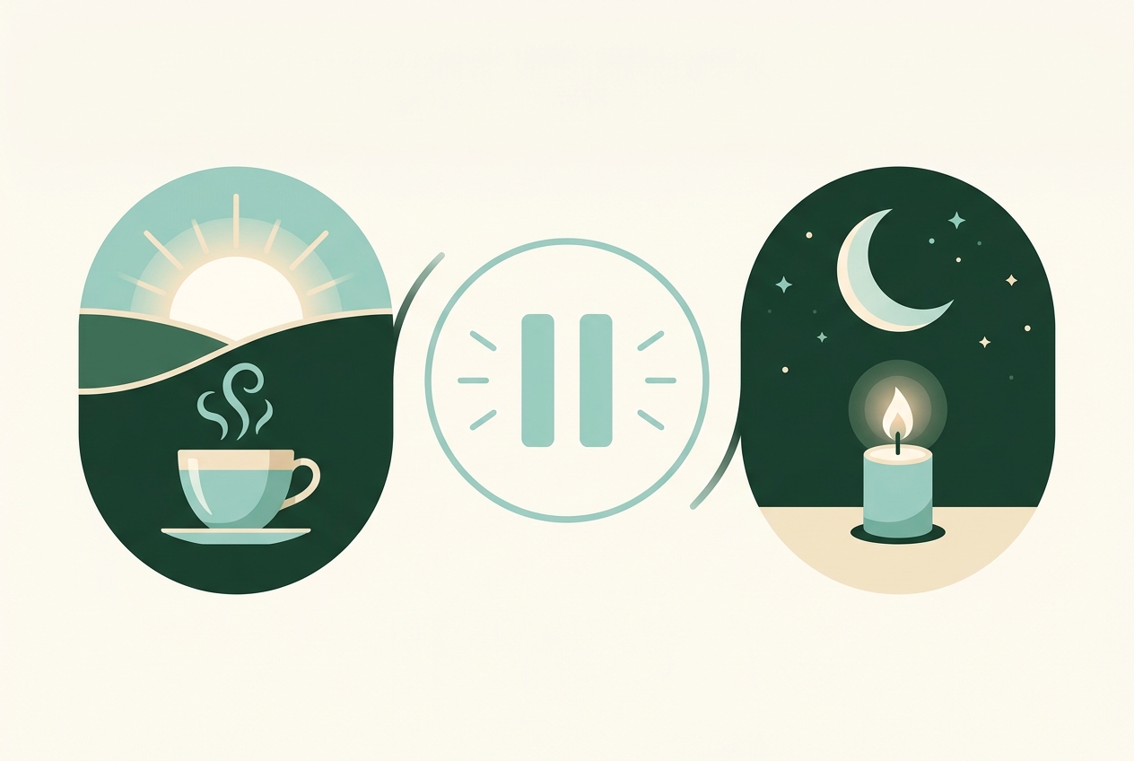 simple daily mindfulness rhythm for busy people, morning midday evening